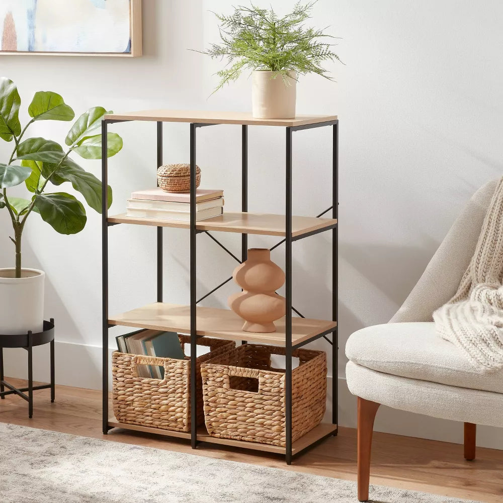 Modulares offenes Regal mit Stahlrahmen