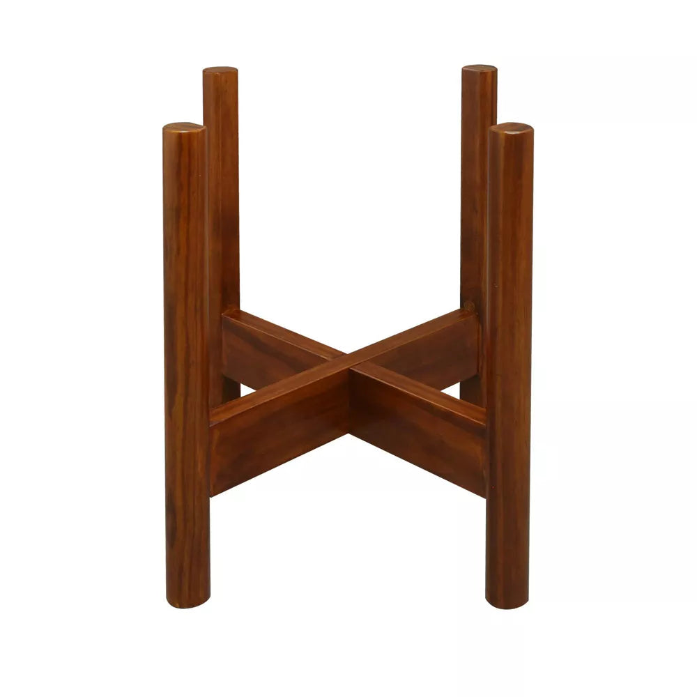 Massivholz Pflanzenständer mit Kreuzbein-Design