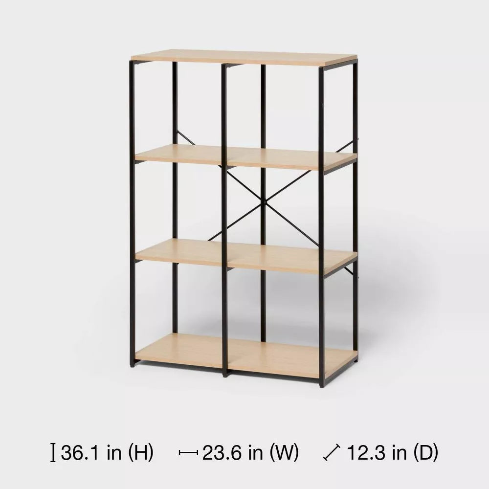 Modulares offenes Regal mit Stahlrahmen